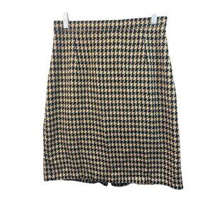 Coldwater Creek Womens Houndstooth Skirt Medium‎ Black & Beige Acrylic